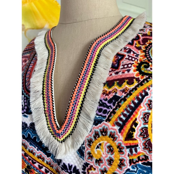 🪸 LAUNDRY by SHELLI SEGAL Paisley & Fringe Shift Dress - Picture 5 of 10